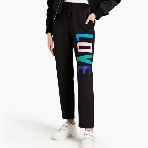 Love Moschino Scuba Logo Print Drawstring Track Pants NWT - Picture 1 of 8